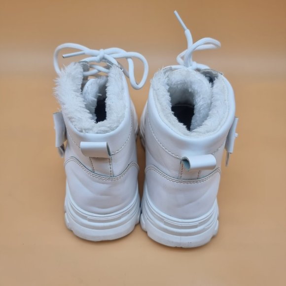 Woman's casual high top boots winter plush warm lace-up - Picture 3 of 7